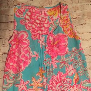 Lilly Pulitzer Dahlia sleeveless silk top. Small